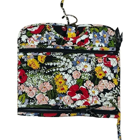 Vera Bradley quilted hanging travel cosmetic organizer bag poppy fields - Picture 4 of 8